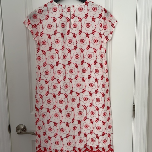 Tristan White cotton with red eyelets A-line dress NWT - Picture 4 of 9